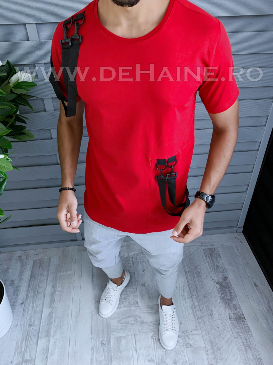 Tricou barbati rosu slim fit vagabond b1968 p9-4*